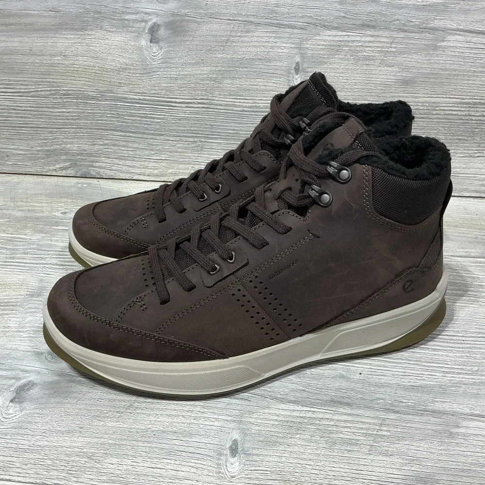 ECCO Byway 2.0 Waterproof Lace-up Boots Brown Leather Size EU 46 12-12.5 US NEW